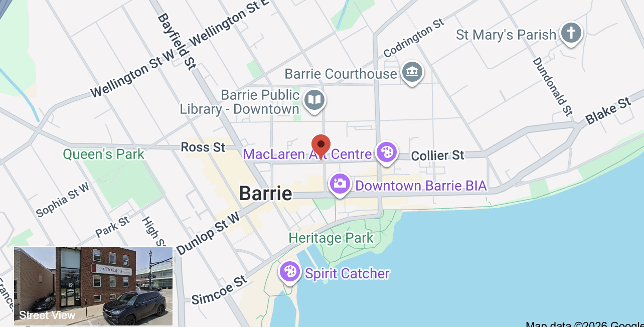 Map to The Lakeside Clinic Center for Integrated Medicine in Barrie, ON